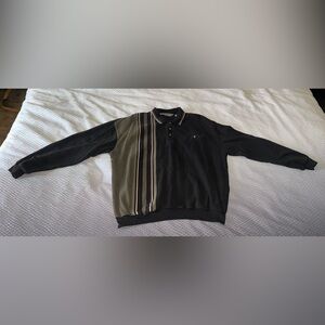 Striped Black and Tan Polo Men’s Shirt by LD Sport Size XL